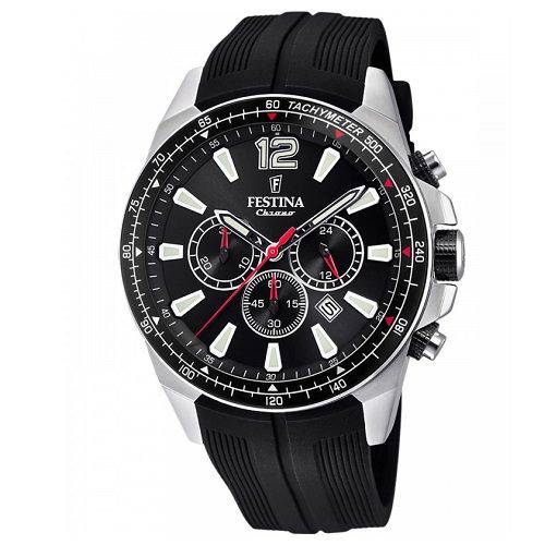 Relógio Festina Masculino Borracha Preta - F20376/3