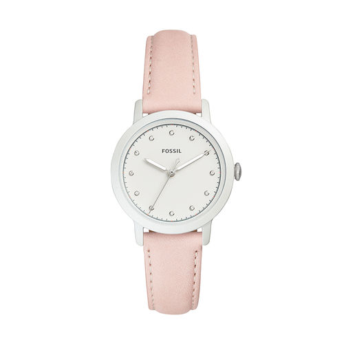 Relogio Fossil Feminino Neely ES43991TN Prata Rosa Couro 40mm