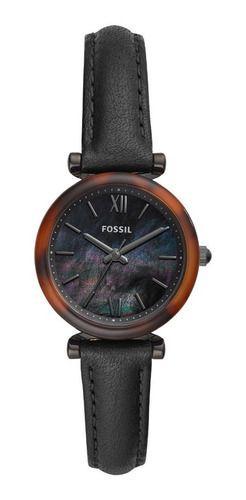 Relógio Fossil Feminino Preto Couro Es4650/opn