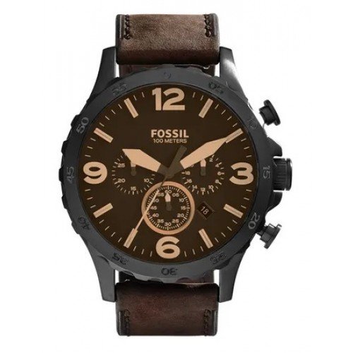 Relógio Fossil Masculino Nate Marrom Couro JR1487/0MN