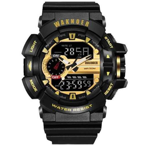 Relogio G-shock Espotivo Waknoer Preto e Dourado