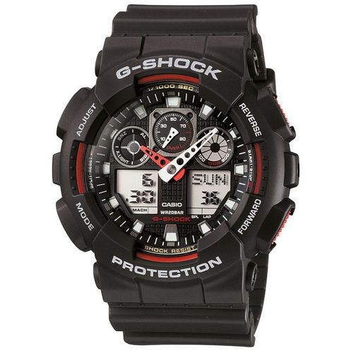 Relógio G-Shock GA-100-1A4DR Preto/Vermelho