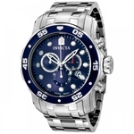 Relogio G027 Pro Diver Prata 0070 Azul Pulseira Aço Inox