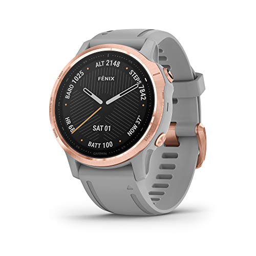 Relógio Garmin Fenix 6S Sapphire Rosa Dourado com Cinza