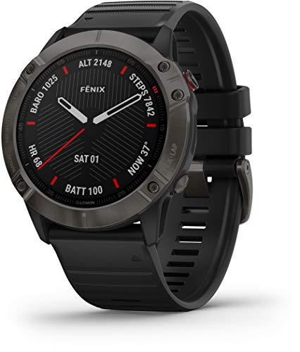 Relógio Garmin Fenix 6X Sapphire Carbono Cinza DLC Preto