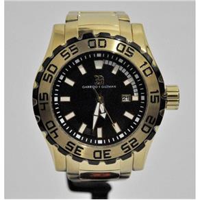 Relógio GG2046GSG/02M Aço Todo Dourado com Detalhe Preto com Calendário