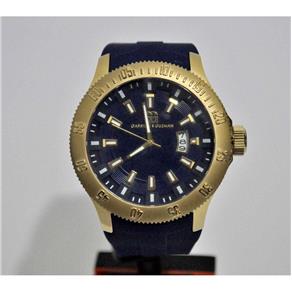 Relógio GG2039GSG/03 Aço Pulseira de Borracha Preta - Cor Dourado com Calendário