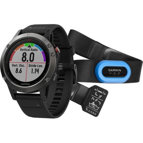 Relogio Gps Multi Esporte Fenix 5 Cinza Bundle Hrm Tri 47mm - Garmin