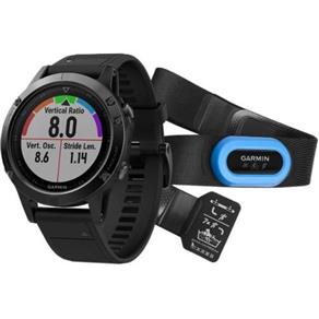 Relógio Gps Multi Esporte Fenix 5 Safira Bundle Hrm Tri 47mm