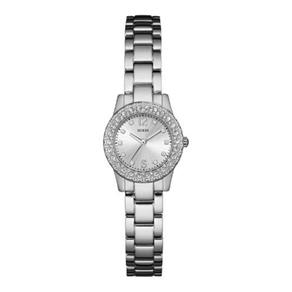 Relógio Guess Feminino Aço Prata Caixa em Cristais Analógico