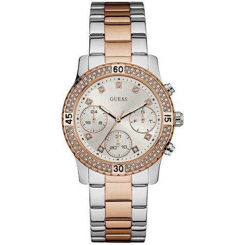 Relógio Guess Feminino Multifunção 92595lpgsga6 Prata e Rosê