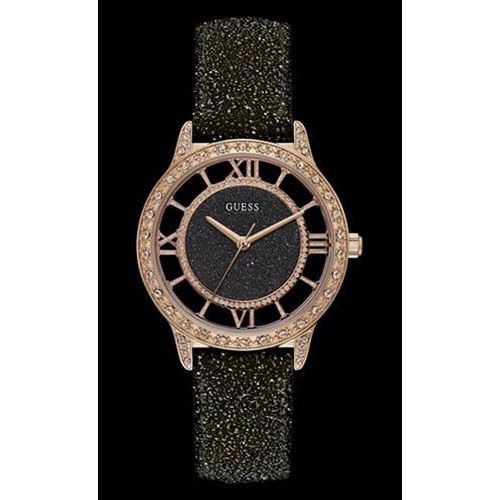 Relógio Guess Feminino Pulseira Glitter Preta 92663lpgdrc3