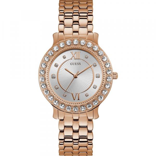 Relógio Guess Feminino Rosê 92691LPGDRA2 Analógico 3 Atm Cristal Mineral Tamanho Médio