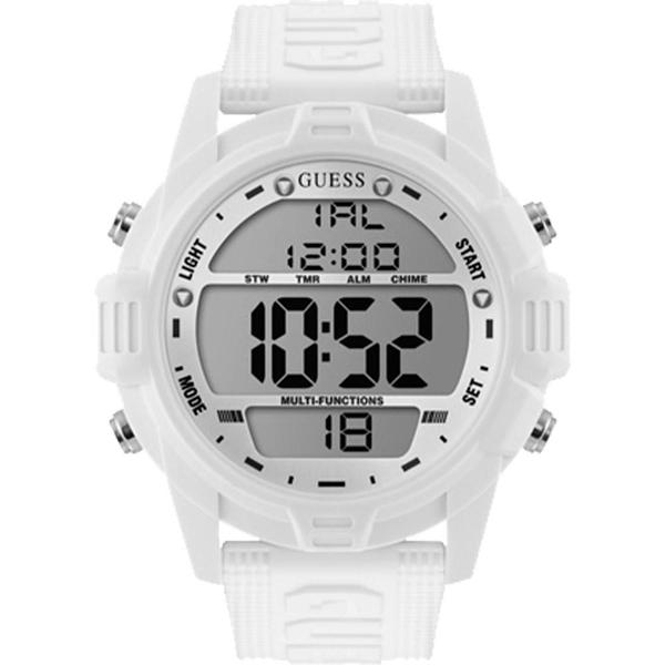 Relógio Guess Masculino Branco 92768G0GSNV4 Digital 5 Atm Cristal Mineral Tamanho Extra Grande