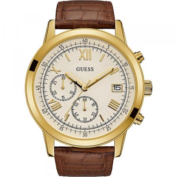 Relógio Guess Masculino Marrom 92680GPGDDC4 Analógico 5 Atm Cristal Mineral Tamanho Grande