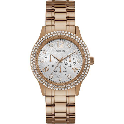 Relógio Guess Rosê com Pedras Multifunção 92690lpgsra3