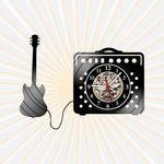 Relógio Guitarra e Amplificador Rock bandas Musica Vinil LP