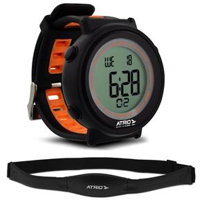 Relógio Heart Rate Atrio Fortius Preto e Laranja Monitor Cardíaco com Cinta ES049