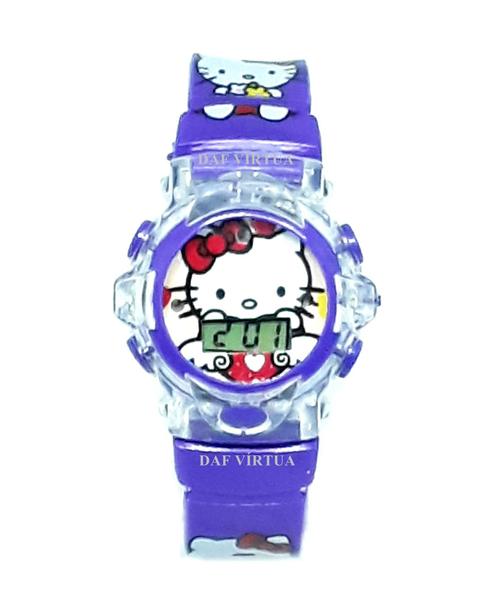 Relógio Hello Kitty Lilás Digital com Musica e Luzes 3d Infantil - Daf