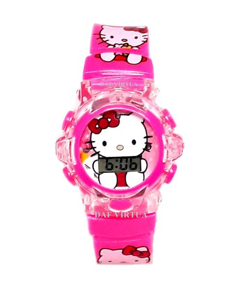 Relógio Hello Kitty Rosa Digital com Musica e Luzes 3d Infantil - Daf