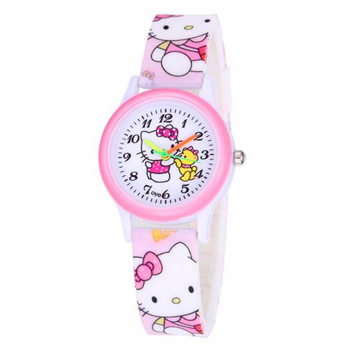 Relógio Hello Kitty Saat Montre Enfant Silicone