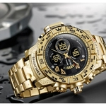 Relógio Importado Mizums Dourado Masculino Aço Inoxidável Prova D água Original Cor Dourado Gold