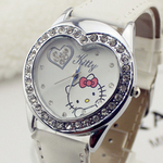 Relógio Infantil Adulto De Pulso Hello Kitty Coração-Branco