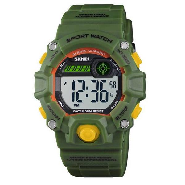 Relógio Infantil Digital Skmei 1484 Verde e Amarelo