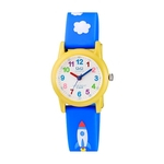 Relógio Infantil Masculino Azul e Amarelo Pulseira Nuvens