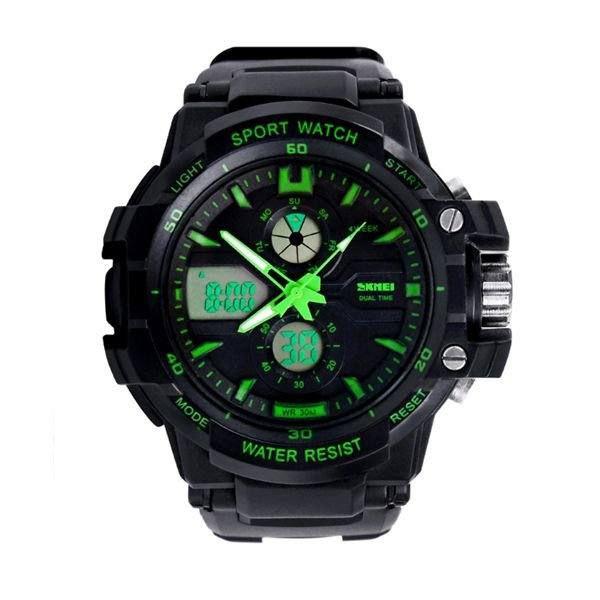 Relógio Infantil Menino Skmei AnaDigi 0990L - Preto e Verde