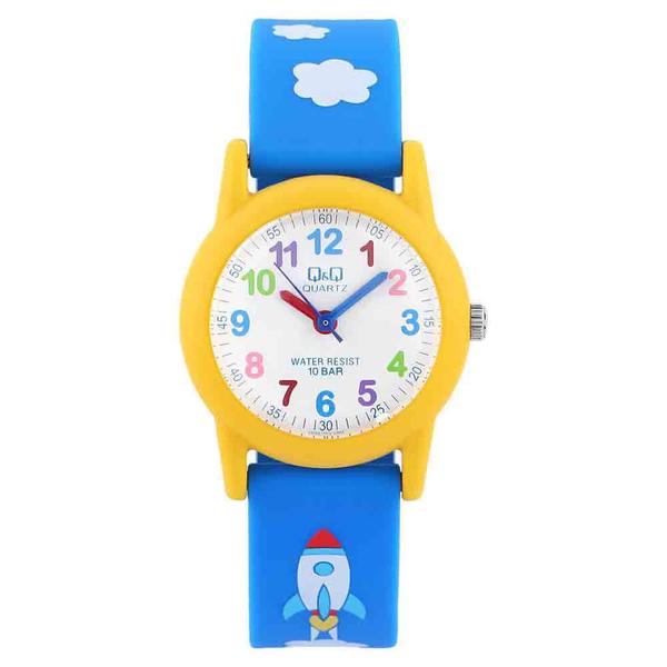 Relógio Infantil Q&Q VR99J003Y Amarelo Pulseira Azul - Qq