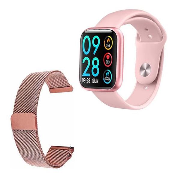 Relógio Inteligente Bluetooth Smart Watch P80 Android e Ios - Rosa