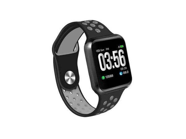 Smartwatch Preto e Cinza Touch Sport Fitness Pressão Arterial Bluetooth F8 - Nbc