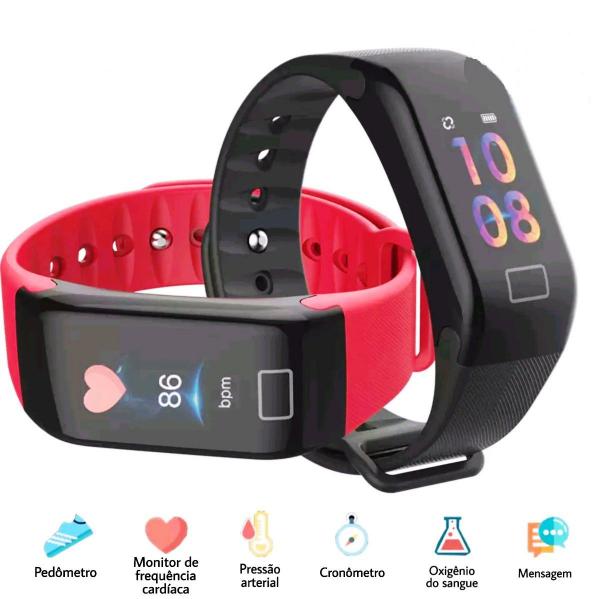 Relógio Inteligente F1 Plus Smartband Monitor Passo Pressão Sanguínea Calorias Sono Ritmo Cardíaco - Wearfit