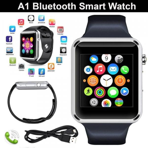 Relógio Inteligente Smart Watch A1 Bluetooth 3.0 Câmera Sim Chip Android Mp3 Cartão Sd - Diversos