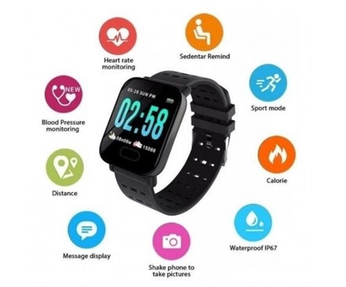 Relógio Inteligente Smart Watch Bluetooth Prova D'água Mtr23 - 5 Unida...