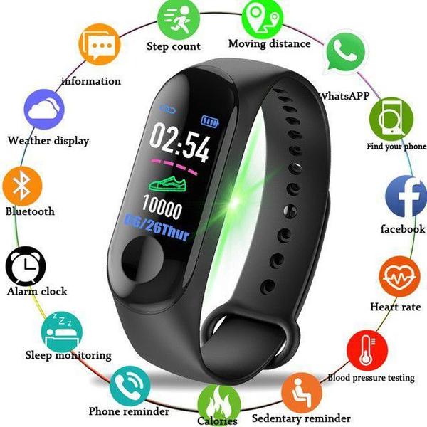Relógio Inteligente Smartband M3 Bluetooth + Película + 1 Pulseira Extra/reposição - Sky Dreams Electronics
