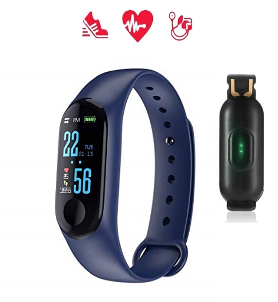 Relógio Inteligente M3 Smartband Monitor Cardíaco Azul - Bracelet