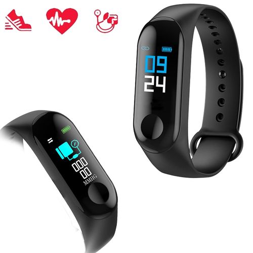 Relogio Inteligente Smartband M3 Monitor Cardíaco Relogio Azul