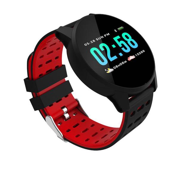 Relógio Inteligente Smartwarch Bluetooth W1 Monitor Cardíaco Passos Android IOs Vermelho - Lx