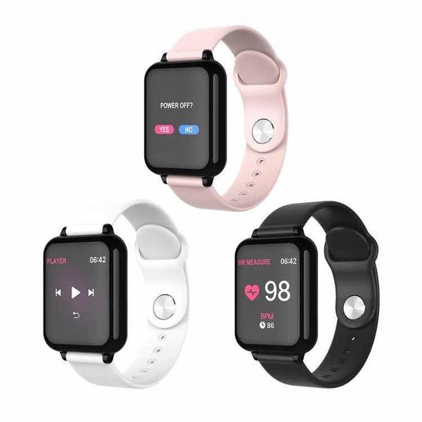 Relógio Inteligente Smartwatch B57 Pedômetro Pressão Arterial - Multi-esportes Km Kcal FC PA Sono - Hero Band Branco