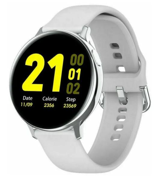 Relógio Inteligente Smartwatch Bracelet S20 Pressão Arterial Corrida Batimentos Cardíaca Android IOS Branco Silver - Lempo