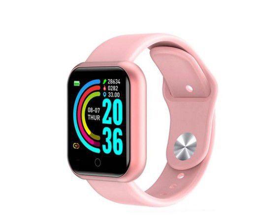 Relógio Inteligente Smartwatch D20 Bluetooth Monitor Saúde Rosa - Smart Heart Rate Bracelet