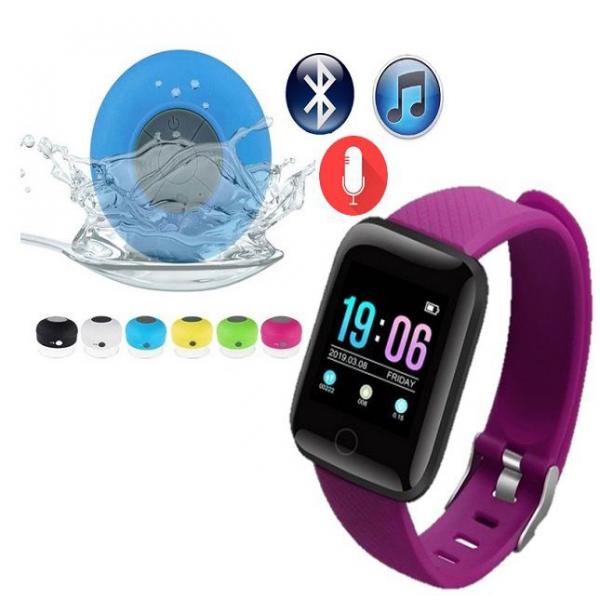 Smartwatch D13 Android Face Whatsapp Roxo e Caixa de Som Bluetooth - Tomate