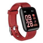 Relogio Inteligente Smartwatch D13 Vermelho Pedometro Multi-esportes Km Kcal Fc Pa Sono