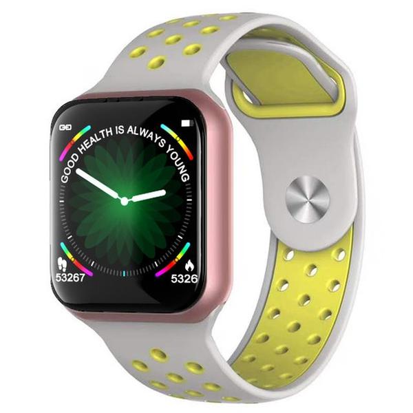 Relógio Inteligente SmartWatch F8 Monitor Cardíaco Monitor Sono Pressão Sangue IOS Android - Dourado/Cinza/Verde