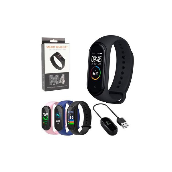 Relogio Inteligente Smartwatch Global Rel0002/m4 Bluetooth Medidor de Frequencia Cardiaca Preto M4