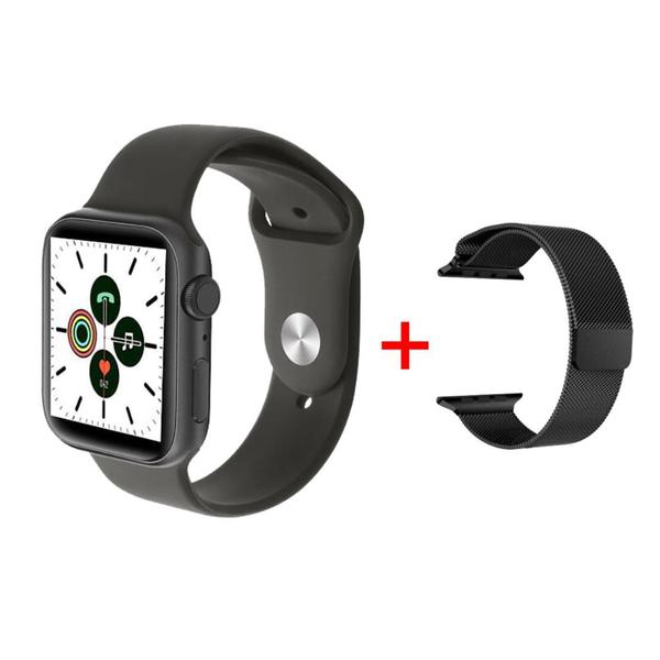 Relógio Inteligente Smartwatch Ivo 12 44mm Preto 2 Pulseiras-Ligações Whatsapp Esportes - Novo Watch 2020 - Globalwatch