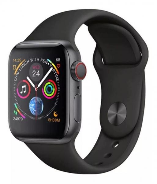 Relogio Inteligente SmartWatch Iwo8 44mm Compatível Iphone Samsung Lançamento 2019 Cores Preto