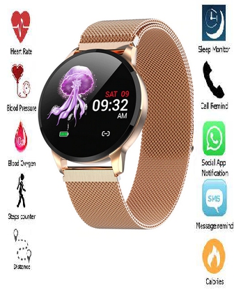 Relógio Inteligente SmartWatch M8 Feminino Pulseira Metal Dourada - Smart Bracelet